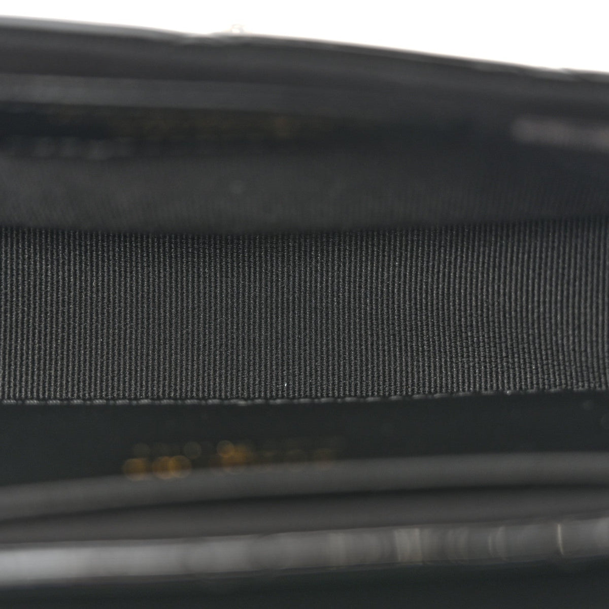 Patent Calfskin Quilted Mini Clutch Black