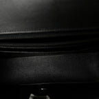 Patent Calfskin Quilted Mini Rectangular Flap So Black