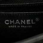 Patent Calfskin Quilted Mini Rectangular Flap So Black