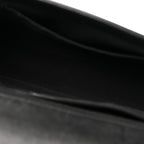 Patent Calfskin Quilted New Medium Plexiglass Boy Flap Black