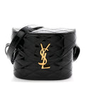 Patent Matelasse Monogram June Box Bag Black