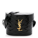 Patent Matelasse Monogram June Box Bag Black