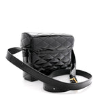 Patent Matelasse Monogram June Box Bag Black
