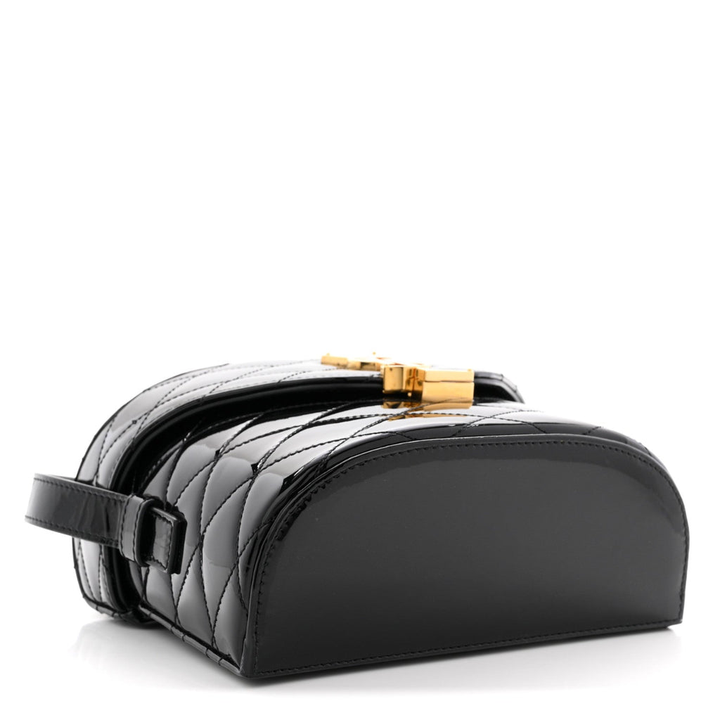 Patent Matelasse Monogram June Box Bag Black