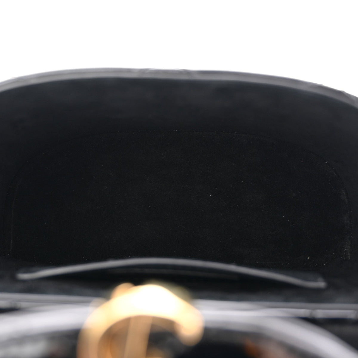Patent Matelasse Monogram June Box Bag Black