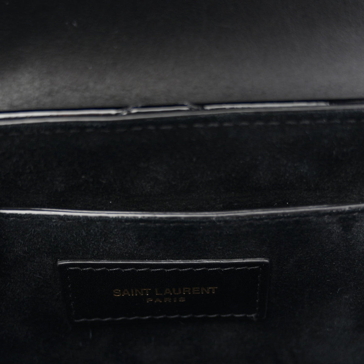 Patent Matelasse Monogram June Box Bag Black