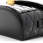 Patent Matelasse Monogram June Box Bag Black