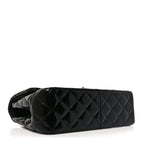 Patent Quilted Jumbo Double Flap Black