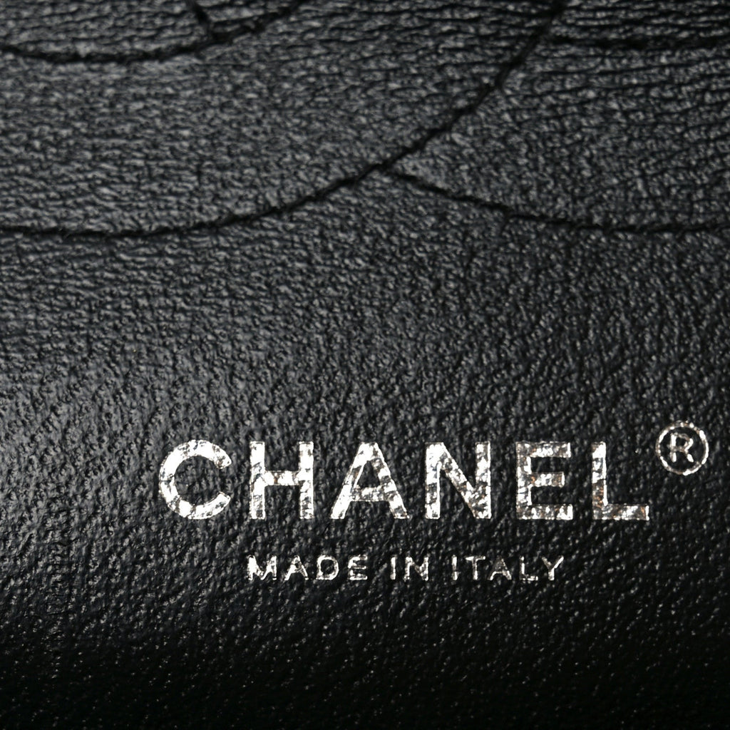 Patent Quilted Jumbo Double Flap Black