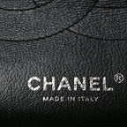 Patent Quilted Jumbo Double Flap Black