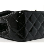 Patent Quilted Jumbo Double Flap Black