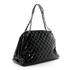 Patent Quilted Large Just Mademoiselle Bowling Bag Black