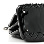 Patent Quilted Large Just Mademoiselle Bowling Bag Black