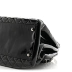 Patent Quilted Large Just Mademoiselle Bowling Bag Black