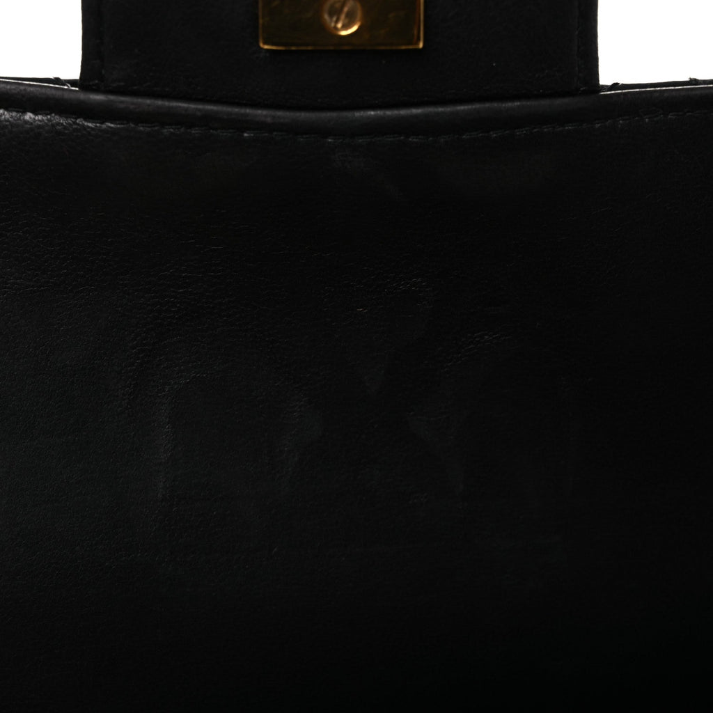Patent Quilted Medium Double Sided Flap Black