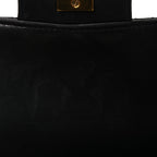 Patent Quilted Medium Double Sided Flap Black