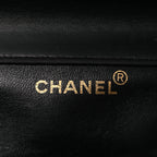 Patent Quilted Medium Double Sided Flap Black