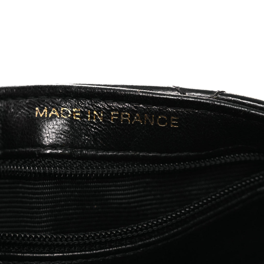 Patent Quilted Medium Double Sided Flap Black