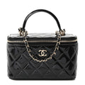 Patent Quilted Pick Me Up Vanity Case Black