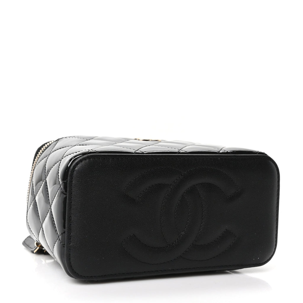 Patent Quilted Pick Me Up Vanity Case Black