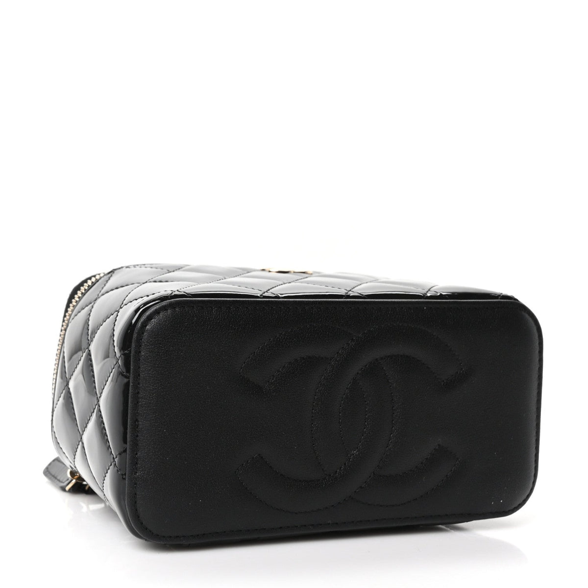 Patent Quilted Pick Me Up Vanity Case Black