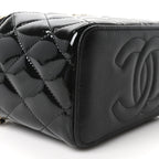 Patent Quilted Pick Me Up Vanity Case Black