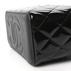 Patent Quilted Pick Me Up Vanity Case Black
