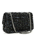 Patent Sequin Crystal Ruched 2.55 Reissue 225 Flap Black