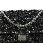 Patent Sequin Crystal Ruched 2.55 Reissue 225 Flap Black