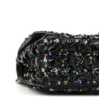 Patent Sequin Crystal Ruched 2.55 Reissue 225 Flap Black
