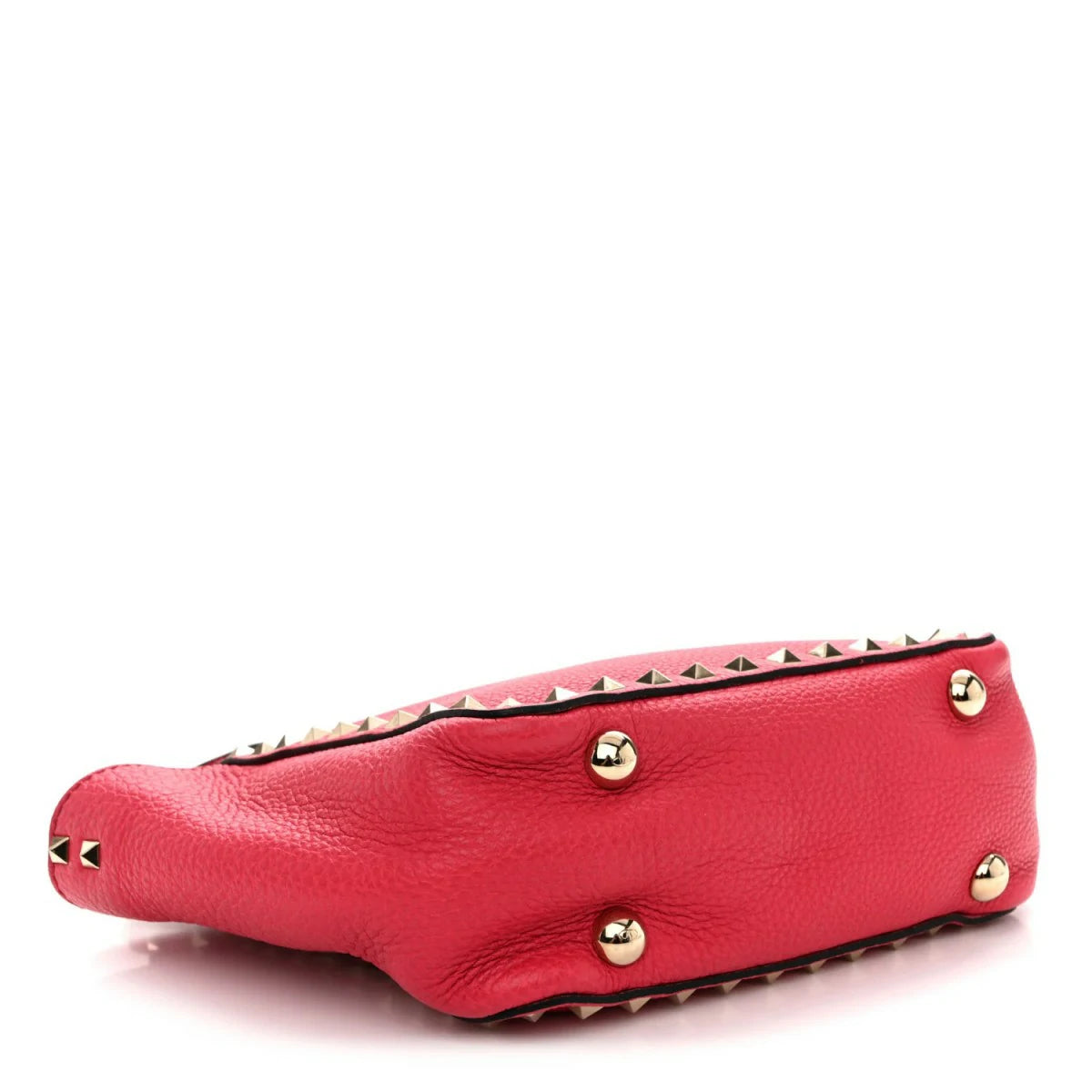 Pebbled Calfskin Mini Rockstud Tote Cyclamin