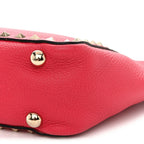 Pebbled Calfskin Mini Rockstud Tote Cyclamin