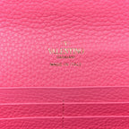 Pebbled Calfskin Rockstud Flip Lock Wallet On Chain Feminine Pink