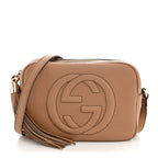 Pebbled Calfskin Small Soho Disco Bag Camelia