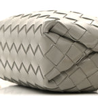 Polished Nappa Intrecciato Metallic Knot Mini Loop Camera Bag Sterling