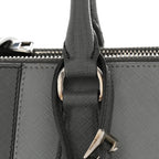 Saffiano Lux Colorblock Medium Galleria Double Zip Tote Marmo Nube