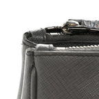 Saffiano Lux Colorblock Medium Galleria Double Zip Tote Marmo Nube
