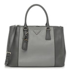 Saffiano Lux Colorblock Medium Galleria Double Zip Tote Marmo Nube