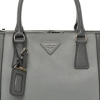 Saffiano Lux Colorblock Medium Galleria Double Zip Tote Marmo Nube