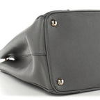 Saffiano Lux Colorblock Medium Galleria Double Zip Tote Marmo Nube