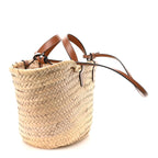 Raffia Calfskin Heart Triomphe Teen Panier Tan