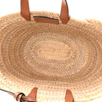 Raffia Calfskin Heart Triomphe Teen Panier Tan
