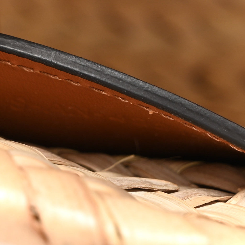 Raffia Calfskin Heart Triomphe Teen Panier Tan