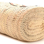 Raffia Calfskin Heart Triomphe Teen Panier Tan