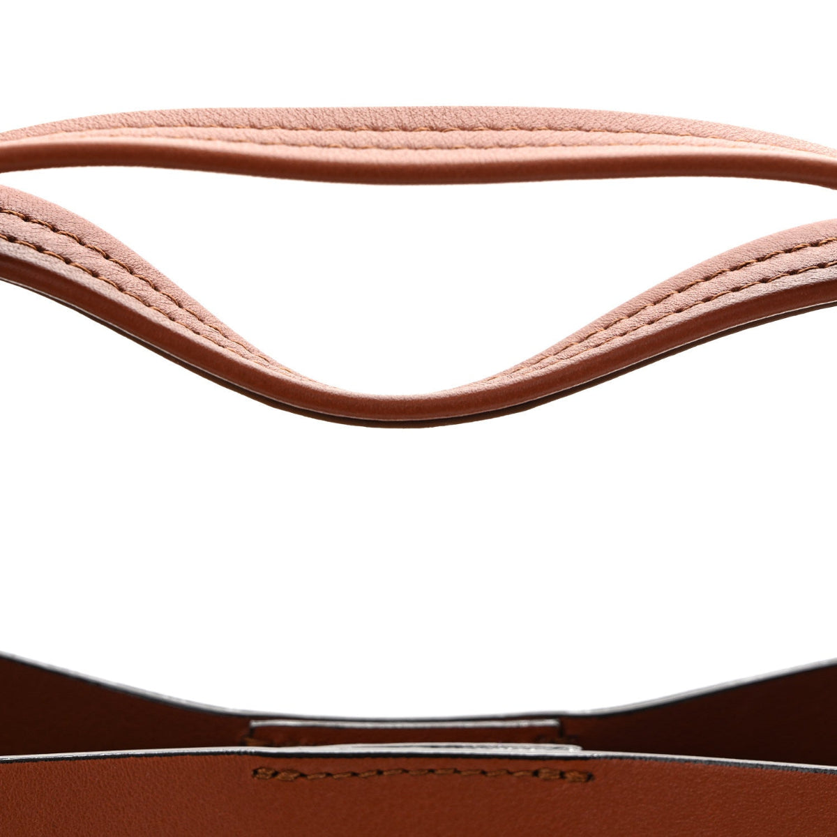 Raffia Calfskin Small Spin Tote Clay Brown