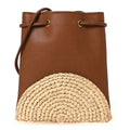 Raffia Cassandre Mini Pochon Crossbody Bag Brick Natural