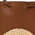 Raffia Cassandre Mini Pochon Crossbody Bag Brick Natural