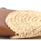 Raffia Cassandre Mini Pochon Crossbody Bag Brick Natural