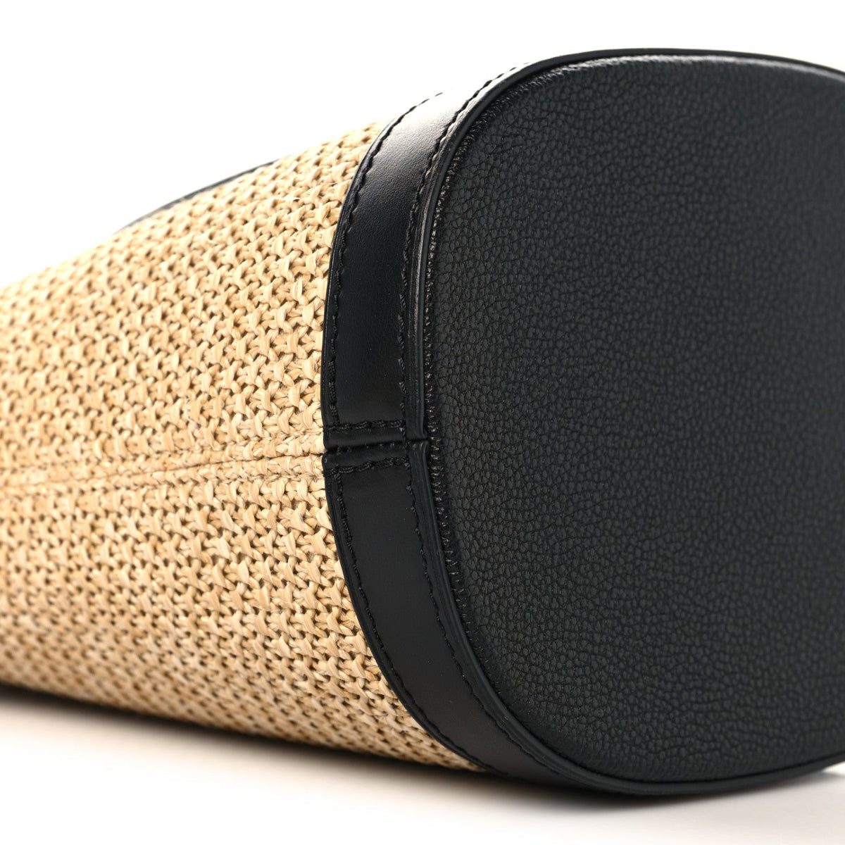 Raffia Petit Bucket Black