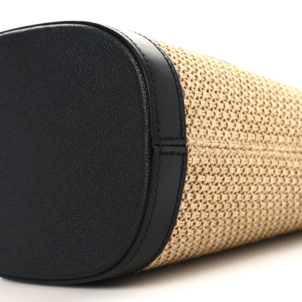 Raffia Petit Bucket Black